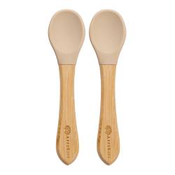 Set lingurite din bambus, 6 luni+, Bubble Beige, Appekids