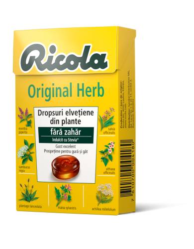 Dropsuri din plante Original Herbs, 40g, Ricola