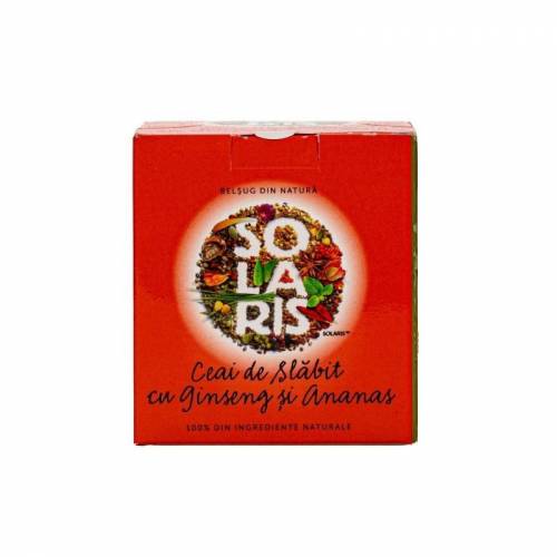 SOLARIS Ceai de slabit cu Ginseng si Ananas, 20 doze