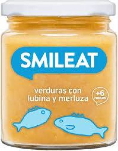 Piure de legume pentru bebelusi +6 luni cu merluciu, biban si ulei masline, 230 g, Smileat