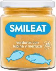 Piure de legume pentru bebelusi +6 luni cu merluciu, biban si ulei masline, 230 g, Smileat