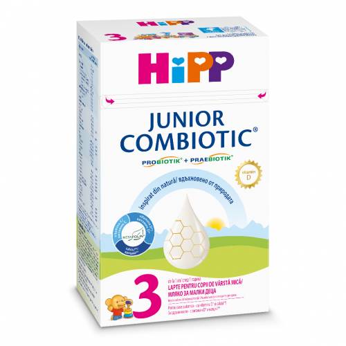 Lapte praf formula de crestere Junior Combiotic 3, 1an+, 500g, Hipp