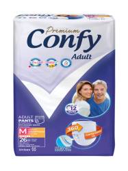 Scutece pentru adulti Premium Jumbo Marime M, 26 bucati, Confy