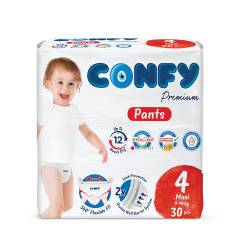 Scutece-chilotel pentru copii Premium Maxi Pants Nr.4 pentru 9 - 14kg, 30 bucati, Confy