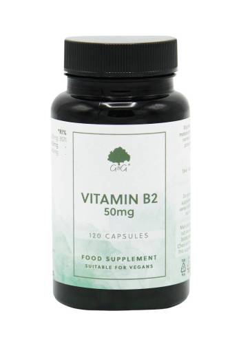 Vitamina B2 Riboflavina, 50 mg, 120 capsule, G&G Food Suplies