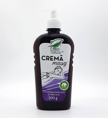 Crema de masaj, Antireumatica, cu extract de Gheara Diavolului si Ardei Iute, 500 g, Medica - Pro Natura
