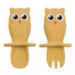 Set tacamuri din silicon Bufnita, 6 luni+, Honey, Appekids