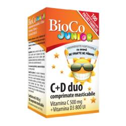 Vitamina C+D Junior, 100 comprimate, BioCo