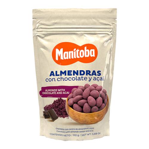 Migdale cu ciocolata si acai, 110g, Manitoba