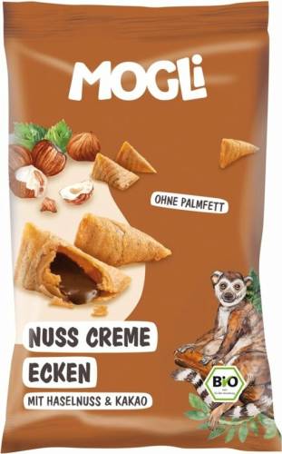Mini pernute crocante umplute cu crema de cacao si alune (40%) Eco, 30g, Mogli