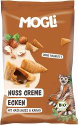Mini pernute crocante umplute cu crema de cacao si alune (40%) Eco, 30g, Mogli