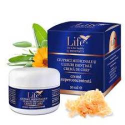 Crema de corp cu ciuperci medicinale si uleiuri esentiale, 50 ml, Life Bio