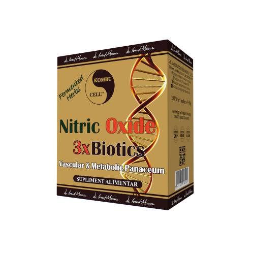 Nitric Oxide 3xBiotics, sustine sanatatea vasculara, 30 plicuri, Medica - Pro Natura
