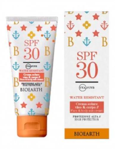 Crema solara pentru fata si corp, rezistenta la apa, SPF 30, 100 ml, Bioearth