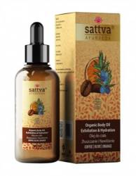 Ulei de corp exfoliant cu cafea, ulei de portocale si masline, 100 ml, Sattva Ayurveda