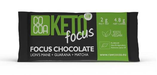 KETO CIOCOLATA FOCUS - Coama Leului + Guarana + Mathca, ECO-BIO, 40 g, COCOA