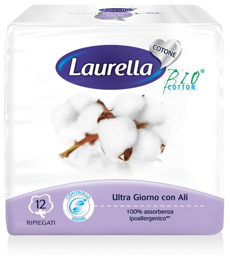 Absorbante de zi din bumbac organic 3 picaturi Bio Cotton, 12 bucati, Laurella
