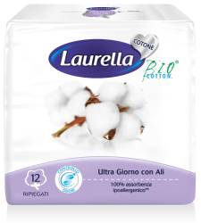Absorbante de zi din bumbac organic 3 picaturi Bio Cotton, 12 bucati, Laurella