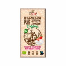 Chocolates Sole Ciocolata bio cu iaurt si capsuni, 100g