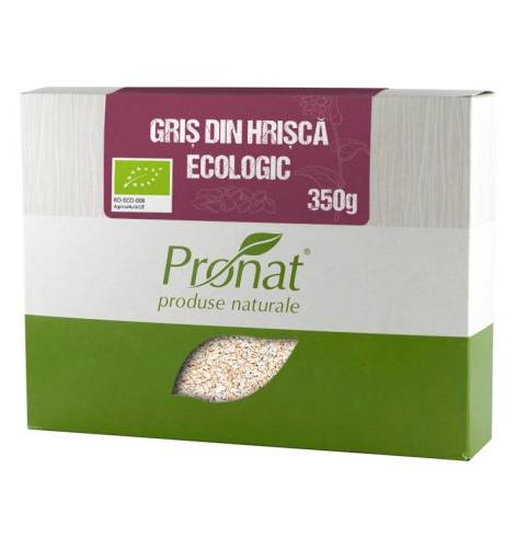 Gris din hrisca, fara gluten, eco-bio, 350 g, Pronat