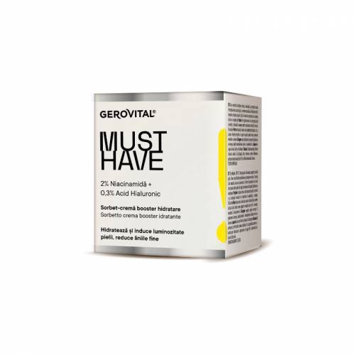Gerovital Must Have Sorbet-crema booster hidratare 2% Niacinamida, 50ml