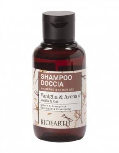 Sampon si gel de dus, Travel size, cu vanilie si ovaz, 100 ml, Family Bioearth