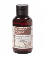 Sampon si gel de dus, Travel size, cu vanilie si ovaz, 100 ml, Family Bioearth