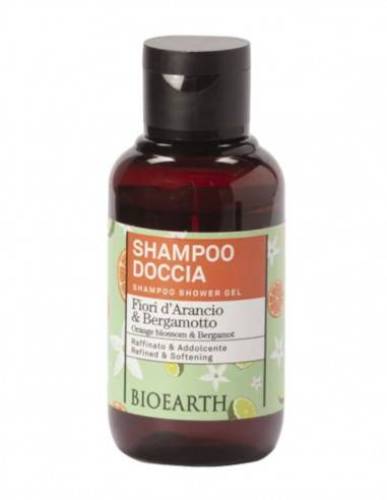 Sampon si gel de dus, Travel Size, cu flori de portocal si bergamota, 100 ml, Family Bioearth