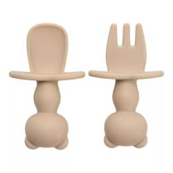 Set Tacamuri din silicon The Little Bear, 6 luni+, Bubble Beige, Appekids