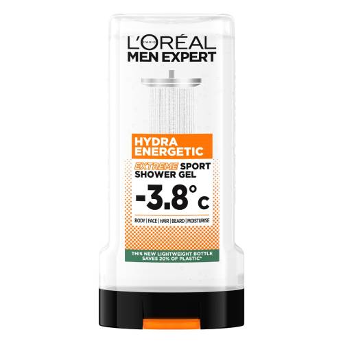 Gel de dus pentru fata, corp si barba Men Expert Hydra Energetic Extreme Sport, 300ml, L'Oreal Paris
