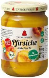 Compot de piersici jumatati, fara zahar, 340 g, Zwergenwiese