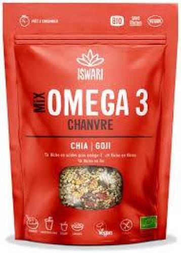 Mix Omega 3, cu seminte de canepa, chia si goji, eco-bio, 200 g, Iswari