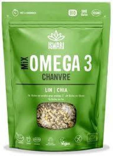 Mix Omega 3, cu seminte de canepa, in si chia, eco-bio, 200 g,  Iswari