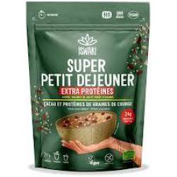 Mic dejun cu ciocolata si extra proteine, fara zahar, eco-bio, 360 g, Iswari