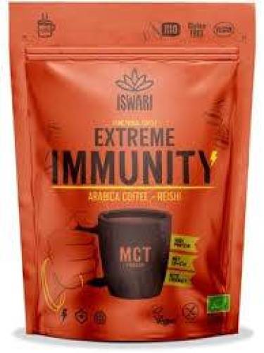 Cafea cu MCT, Cafea Arabica, Cacao si Reishi, Extreme Immunity, eco-bio,  200 g, Iswari