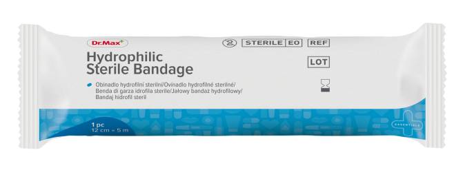 Dr. Max Bandaj Steril Hidrofil, 12 cm x 5 m