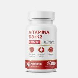 Vitamina D3 5000 UI si K2 100 mcg Forte, 30 capsule vegetale, Nutrific