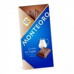 Ciocolata cu lapte fara zahar monteoro 90gr SLY NUTRITIA