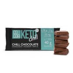 Ciocolata cu Ashwaganda, Magneziu si Ulei de Canepa Chill, Keto, eco-bio, 40 g, Cocoa