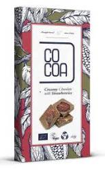 Ciocolata cremoasa cu capsuni, eco-bio, 50 g, Cocoa