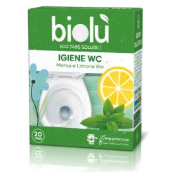 Tablete ecologice pentru toaleta cu menta si lamaie, 20 bucati, 47.5 g, Biolu