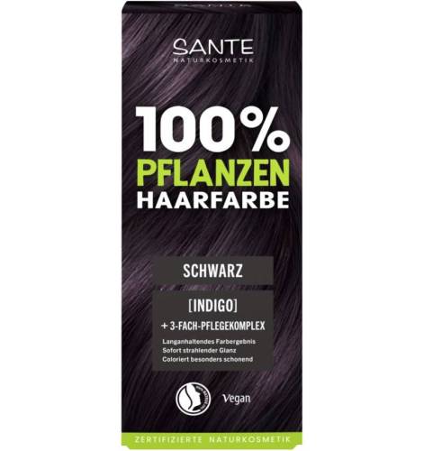 Vopsea pentru par, pe baza de plante, negru, eco-bio, 100 g, Sante