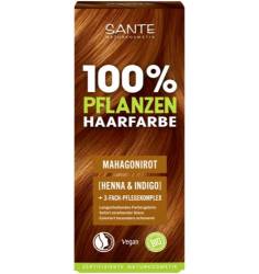 Vopsea pentru par, pe baza de plante, rosu-mahon, eco-bio, 100 g, Sante