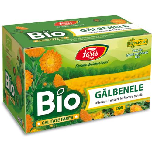 Ceai Galbenele, D98, eco-bio, 20 plicuri, Fares