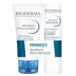 Pachet Crema de Maini Atoderm 50 ml + Stick de Buze Atoderm 4 g, Bioderma