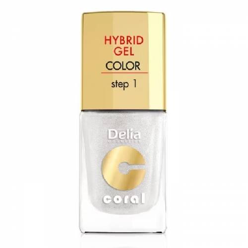 Lac de unghii Coral Hybrid Gel nr.32, argintiu, 11 ml, Delia