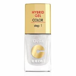 Lac de unghii Coral Hybrid Gel nr.32, argintiu, 11 ml, Delia