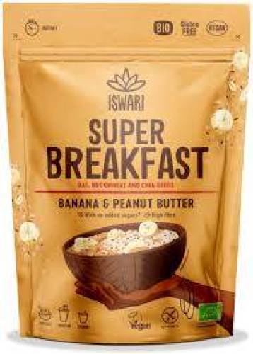 Mic dejun cu ovaz, banane si crema de arahide, fara zahar, eco-bio,  360 g, Iswari