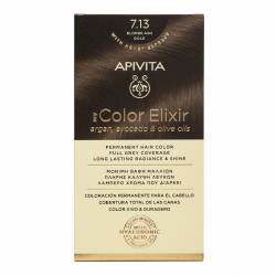 Vopsea de par My Color Elixir, Blonde Ash Gold N7.13, 155 ml, Apivita