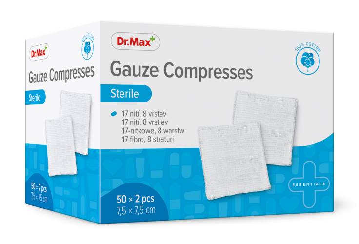 Dr. Max Comprese sterile 7.5 x 7.5cm, 2 bucati